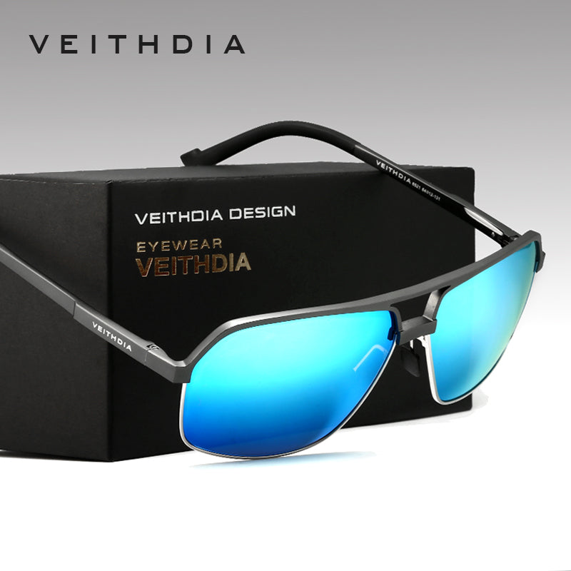 VEITHDIA Men Sun Glasses Aluminum Polarized UV400 Lens Driving Sunglasses