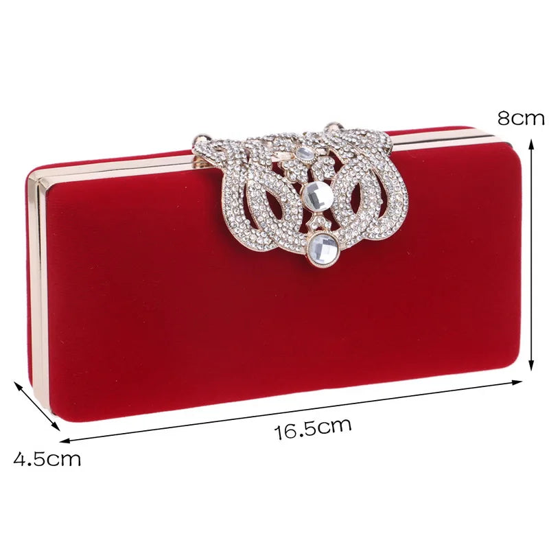 SEKUSA Clutch Evening Bags Crown Rhinestones Evening Bags Purse  Shoulder Bag