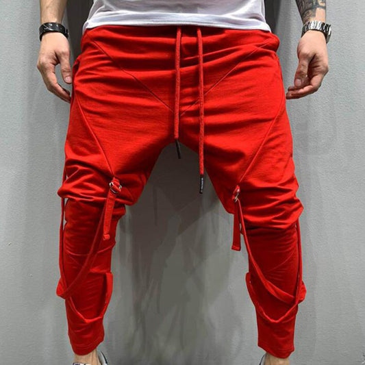 Fashion Men Bandage Pencil Pants Casual Harem Trousers Mens Joggers