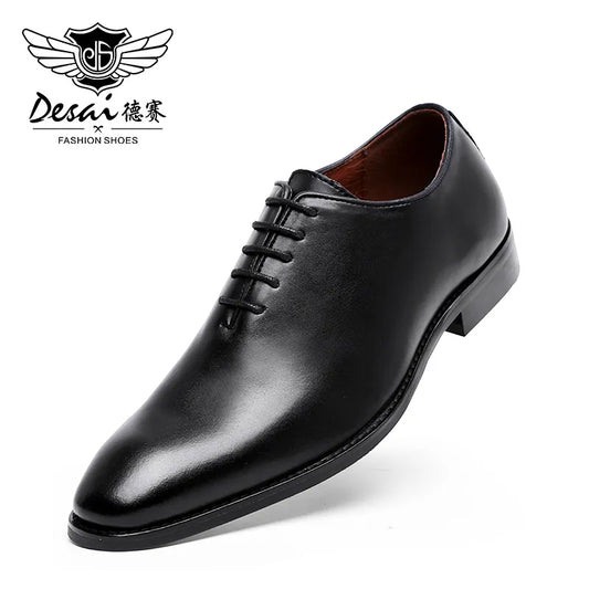 DESAI Men's Business Dress Casual Shoes for Men Soft Genuine Leather Fashion