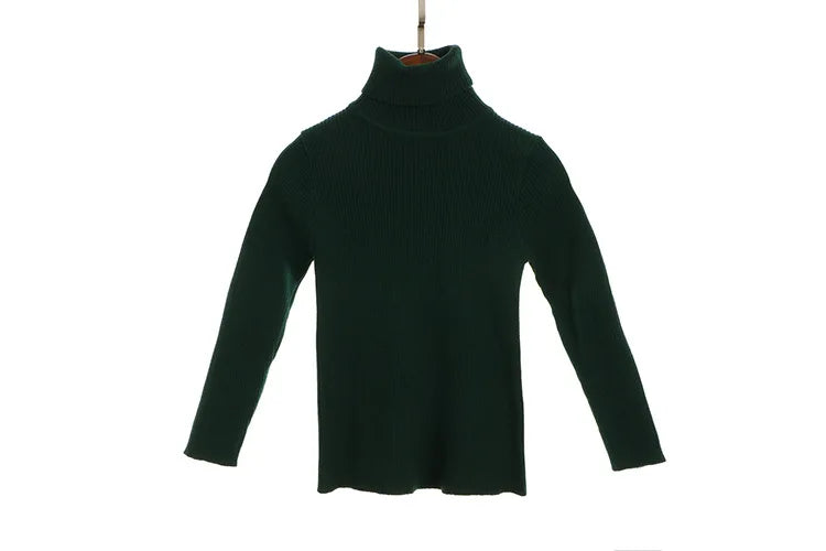 2024 New Sweater Kids Sweaters Autumn Girls Turtleneck Sweaters