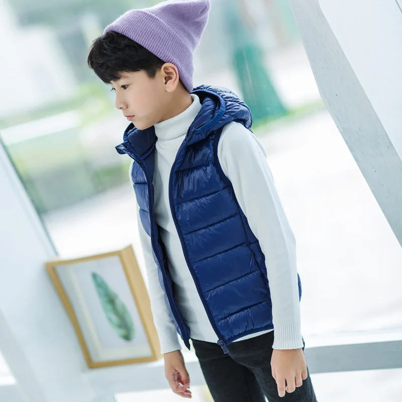 Kids Vest Children's Girls Vest Hooded Jacket Winter Autumn  Waistcoats