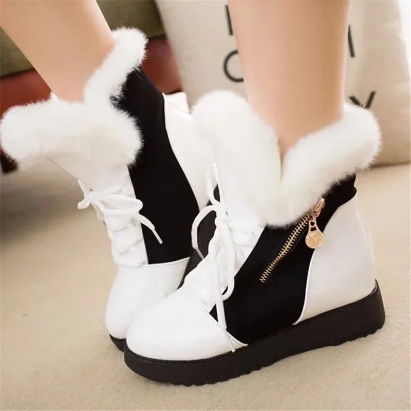 Women Boots Platform Winter Shoes Women Snow Boots With Thick Fur