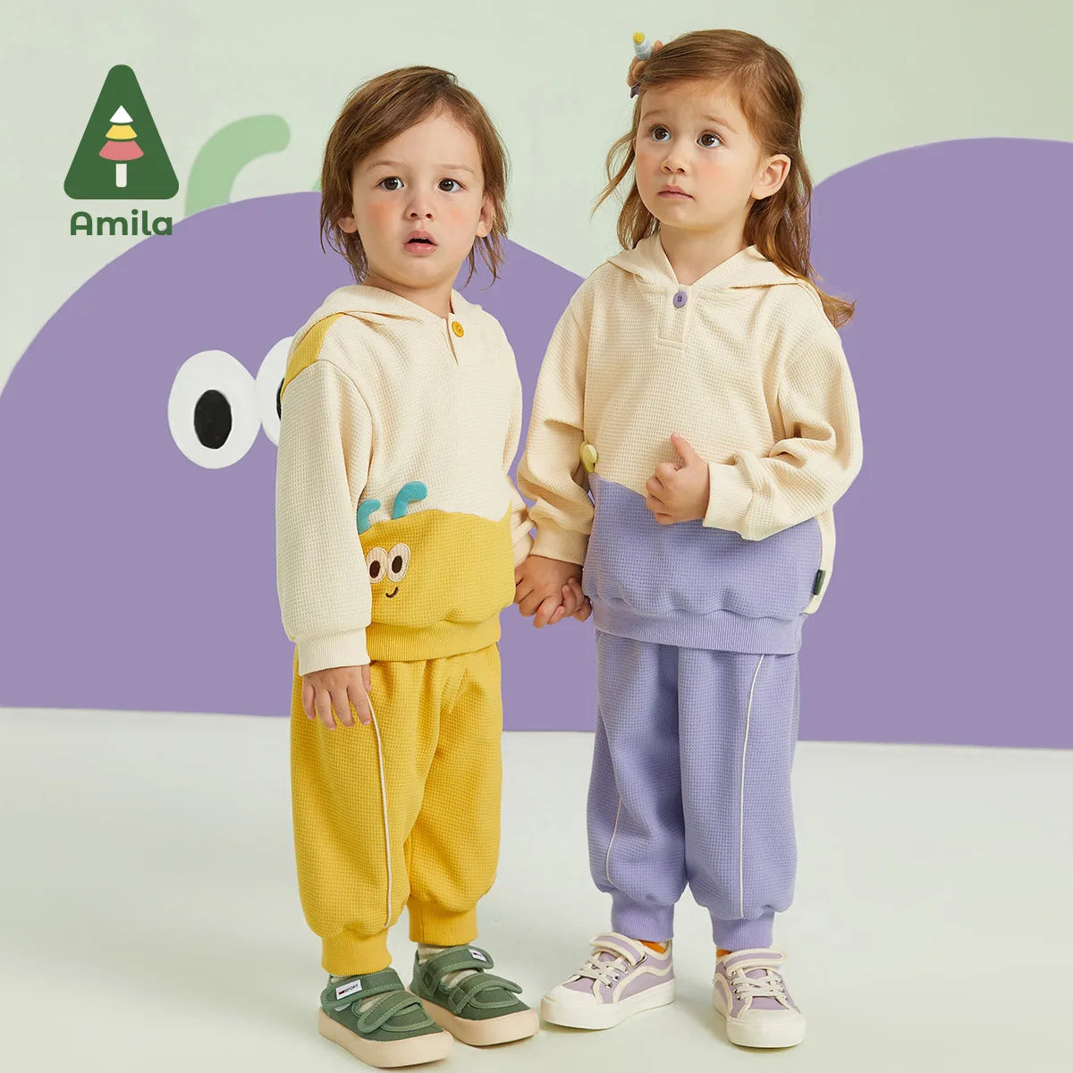 Amila Baby Clothing Sets 2023 New Spring Girls and Boys Hoodies