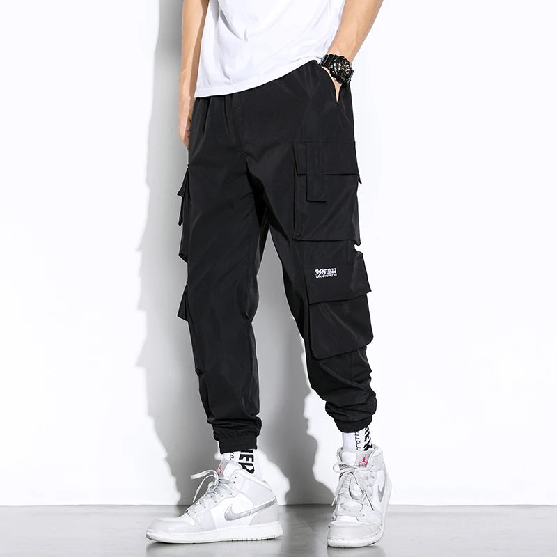 Streetwear Black Mens Harem Joggers Pants Men Cargo Pants 2024 Hip Hop Casual