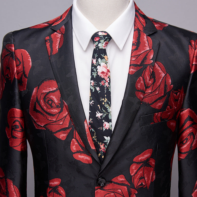 Hot Sale Plus Size Embroidered 2 Pieces  Men'S Suits & Blazer