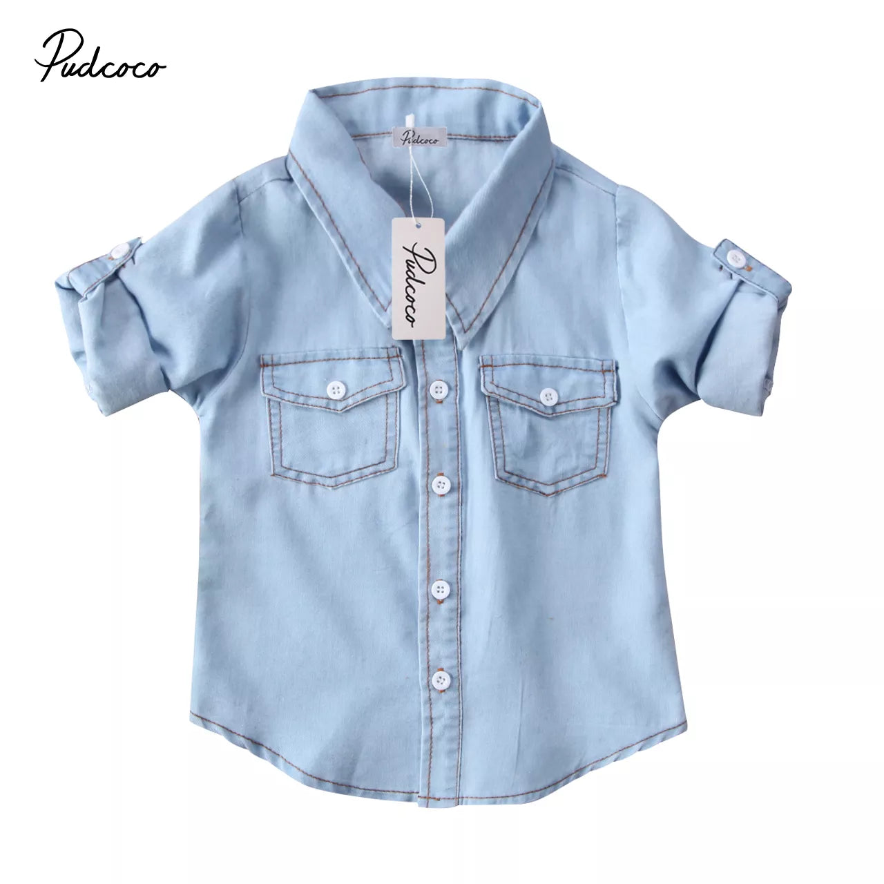 2020 Brand New Toddler Infant Child Kids Baby Boys Denim Shirt Long Sleeve