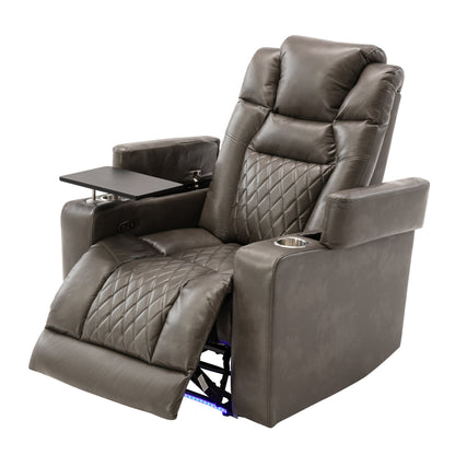 Power Motion Recliner With USB Charging Port and Hidden Arm Storage