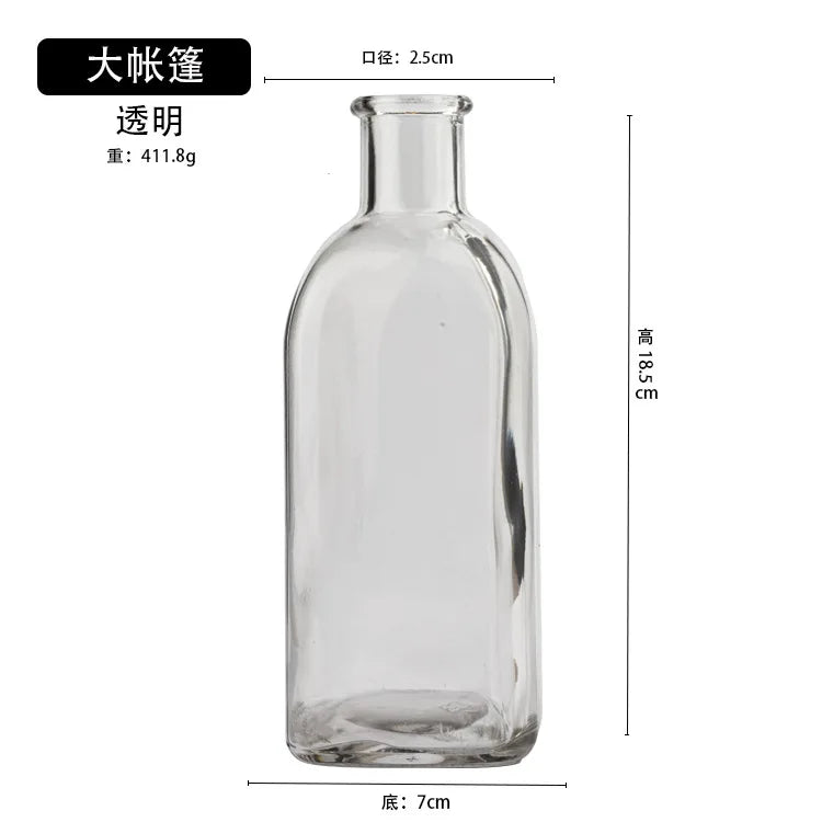 Colorful Glass Vase Transparent Simple Glass Bottle Table Crafts Ornaments