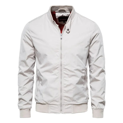 AIOPESON Solid Color Baseball Jacket Stand Collar Bomber Mens Jackets