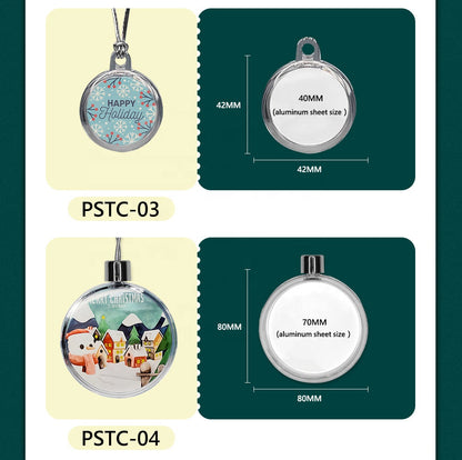 Prosub Christmas Ball Sublimation Blank Christmas Ornament Transparent Ball