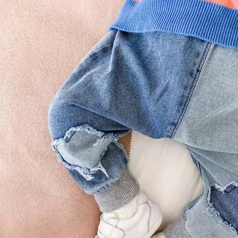 Fashion Baby Jeans  Autumn Spring Kids Trousers Clothes for Boys Girls Pants