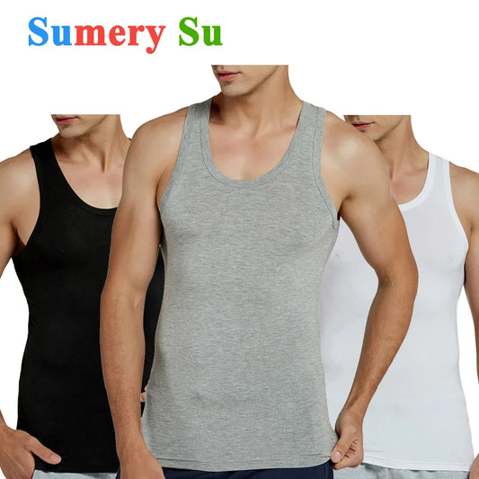 Tank Tops Men Fitness Full Stretch Solid Vest Male Cool Summer Casual Sleeveless