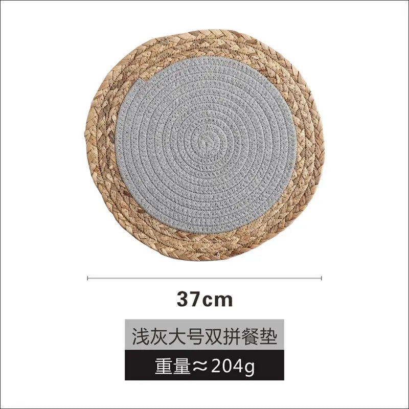 Japanese Style Table Mat Hand Woven Heat Insulation Mat Household Western Food