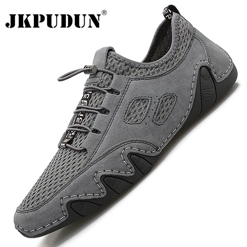 Men Casual Shoes Leather Fashion Men Sneakers Handmade Breathable Mens Loafers