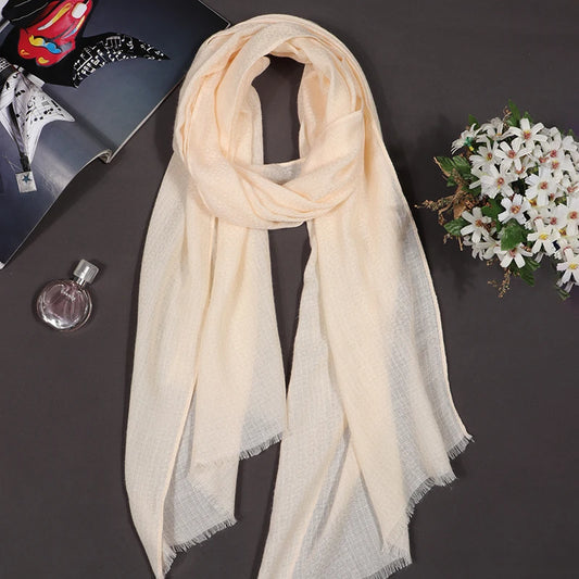 Luxury Brand Silk Women Scarf Solid Soft Cotton Scarves Female Shawl