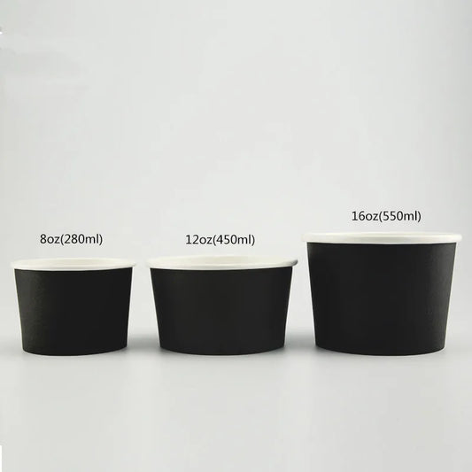 50pcs High Quality Black Thicken Disposable Paper Cups