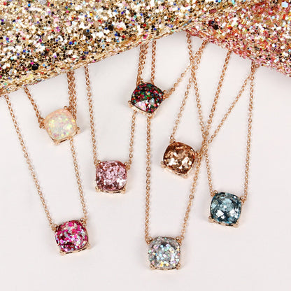 16355 - Cushion Glitter Necklace