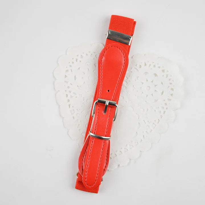 Fashion Children Candy Belt Girls/Boys Elastic Waist Belt Kids Pu Leather High