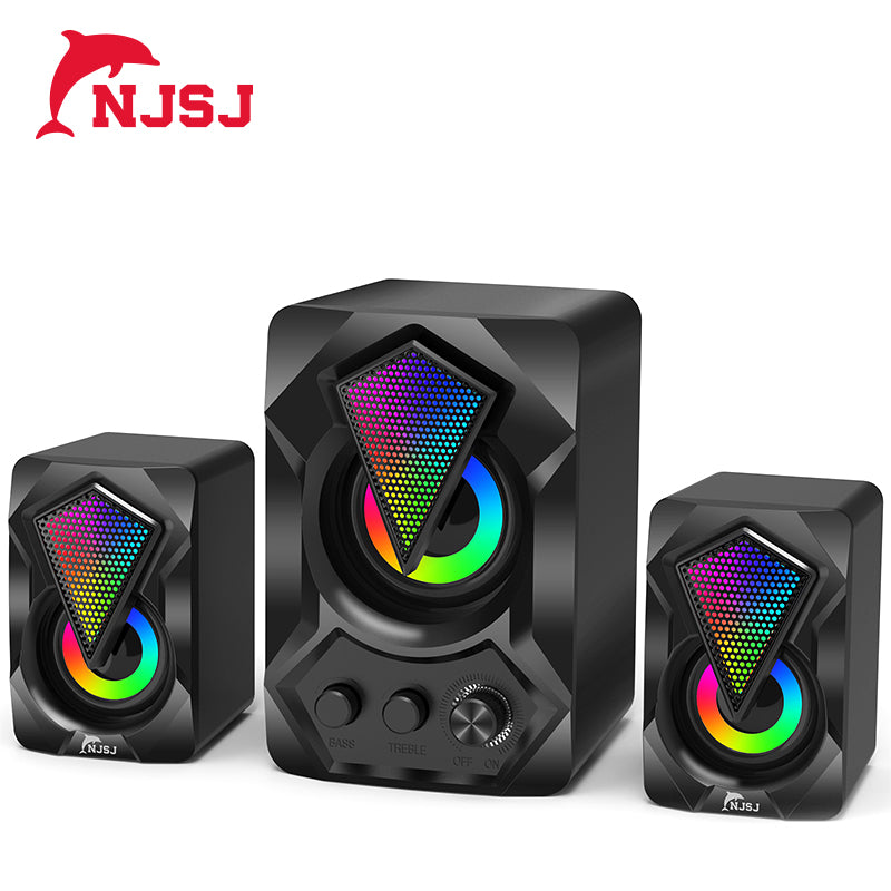 NJSJ Creative Brand Desktop Stereo PC Computer Speakers 2.1