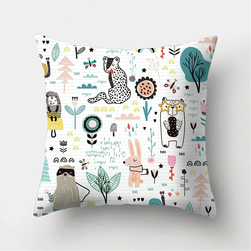 Dinosaur Alpaca Owl Panda Decorative Cushions Pillowcase Polyester Cushion Cover