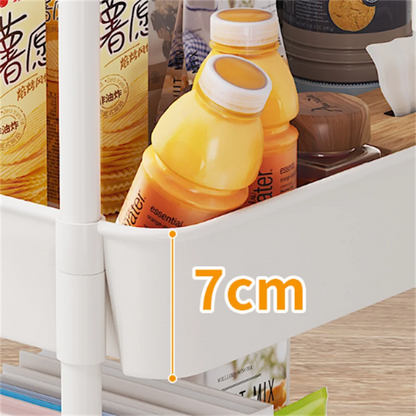 3 Layers Movable Storage Rack Rolling Utility Cart Storage Kitchen  Organizer