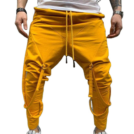 Fashion Men Bandage Pencil Pants Casual Harem Trousers Mens Joggers