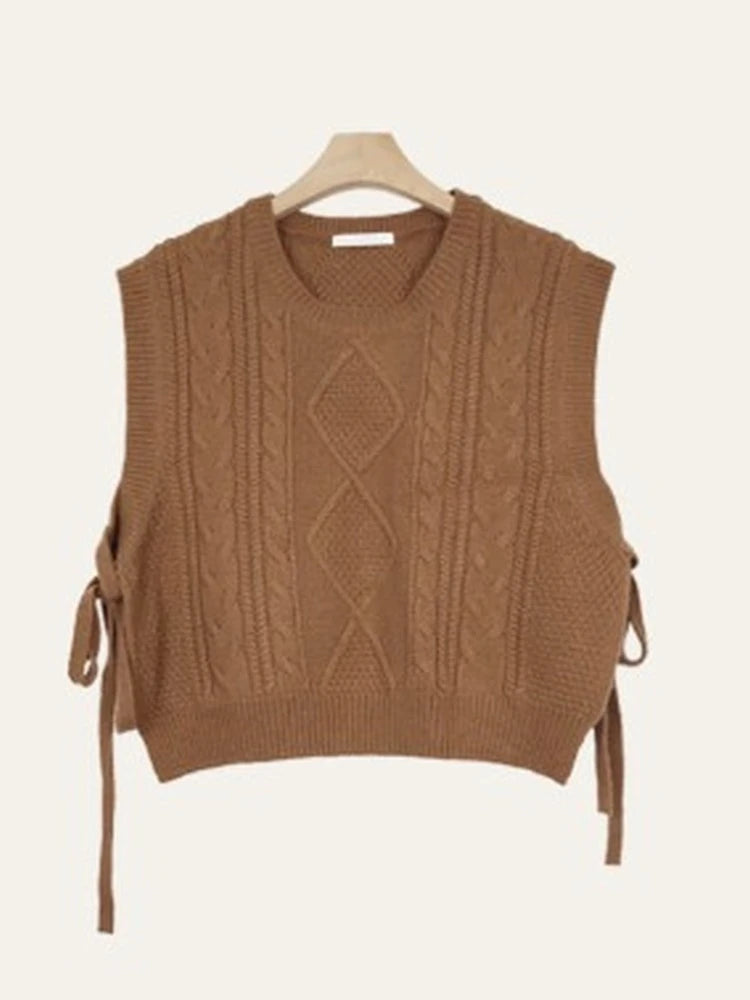 Winter Women Sweater Vest Pullover Female Knitting Overszie Sweaters Sleeveless