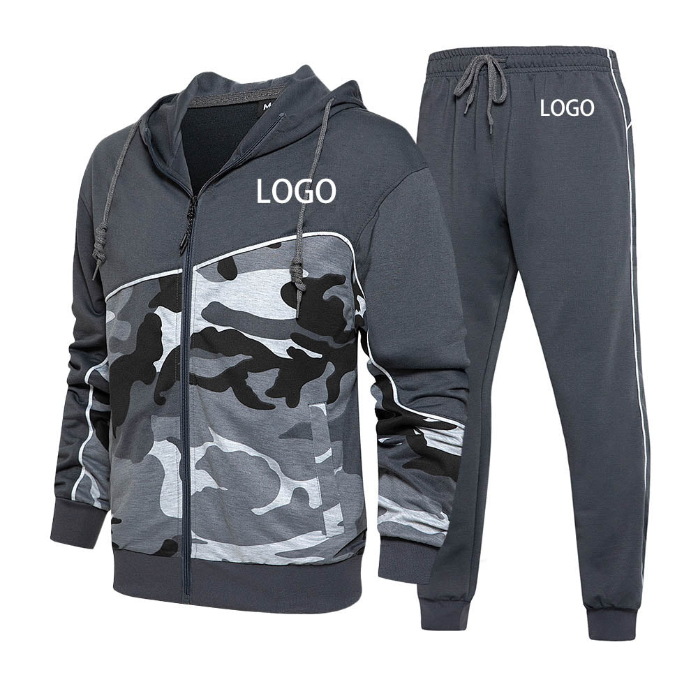 Custom Activewear Sportswear Men Tracksuit Camouflage Mens Suits Mens Pullover