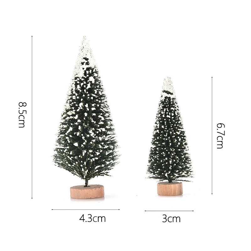 1/5/6 Pcs Miniature Christmas Tree Small Artificial Sisal Snow Landscape