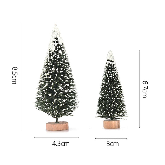 1/5/6 Pcs Miniature Christmas Tree Small Artificial Sisal Snow Landscape