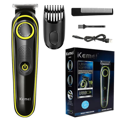 Kemei Adjustable Beard Hair Trimmer for Men Mustache Facial & Body Hair Clipper