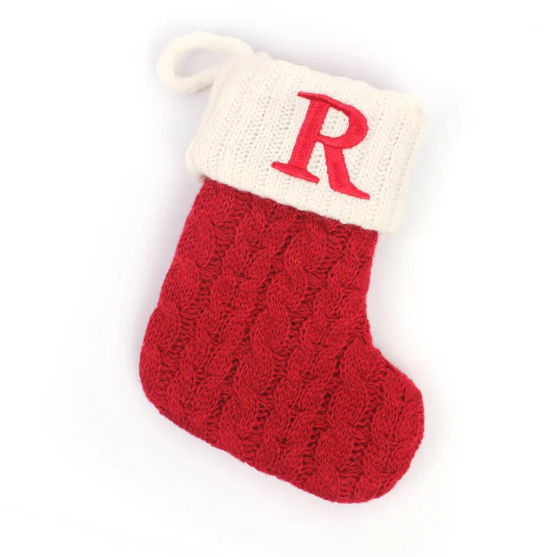 Letters Christmas Stocking New Knitting Christmas Tree Pendant Decorations