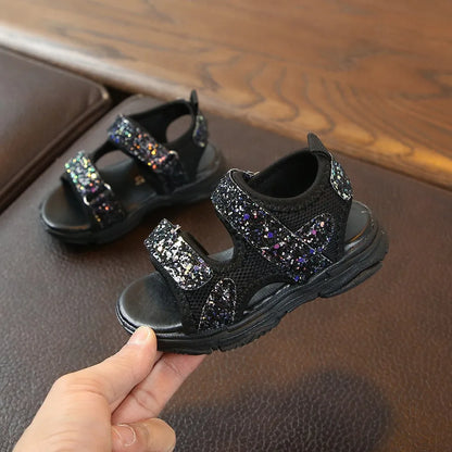 TELOTUNY Sandals Children Baby Girls Boys Mesh Sequins Thick Bottom Summer