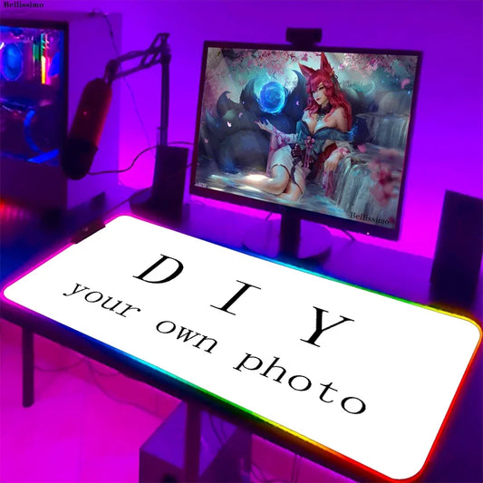 DIY Custom Personalized Mouse Pad LED Illumination Large Gaming Mousepad RGB