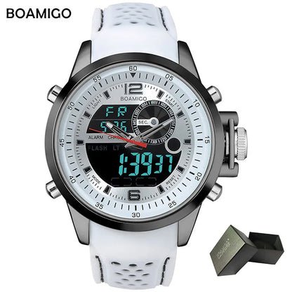 BOAMIGO Luminous Military White Quartz Waterproof Watch Top Brand Luxury Watch