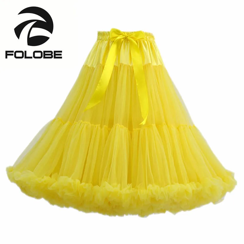 Net Yarn Tutu Skirt Boneless Petticoat Multi Color Fluffy 55cm Soft Tutu Skirts