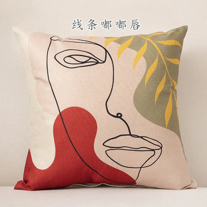 45*45 Cushion Cover Pillow Creative Abstract Art Streak Face Pillowcase