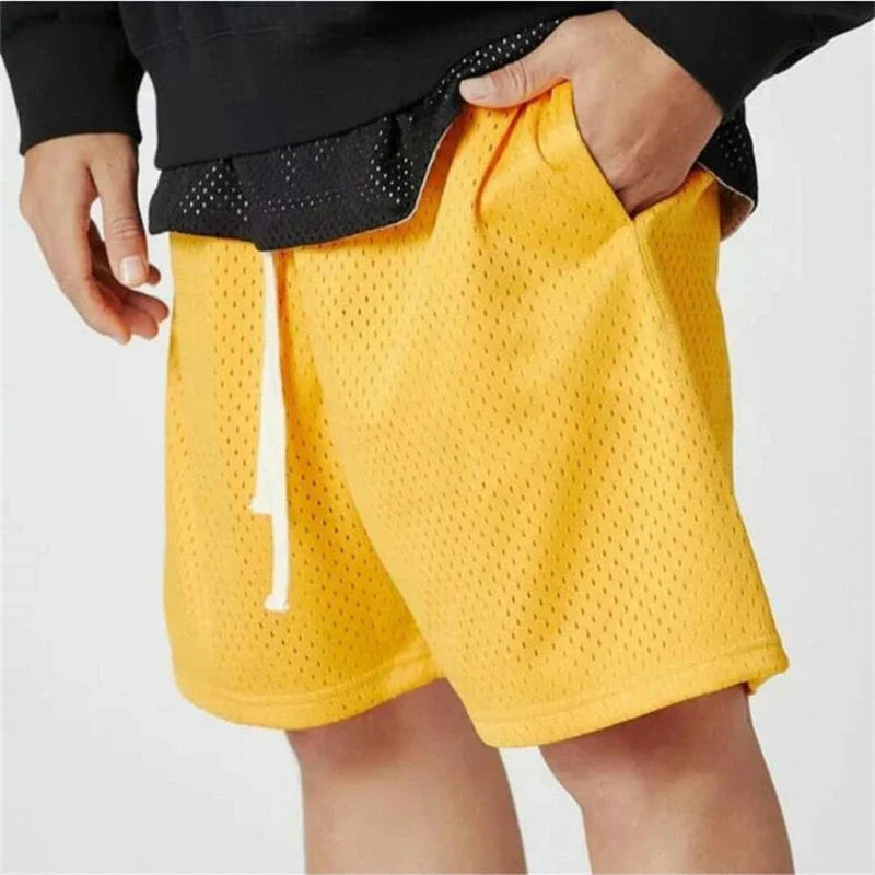 Summer Shorts Men Fashion Boardshorts Mesh Breathable Male Casual Shorts