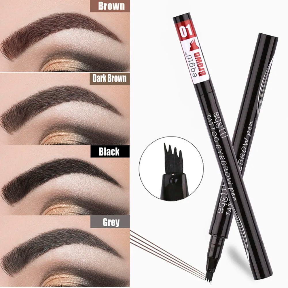 Eyebrow Pencil With 4 Claws Wild Eye Brows Waterproof Brow Tint Pen Long