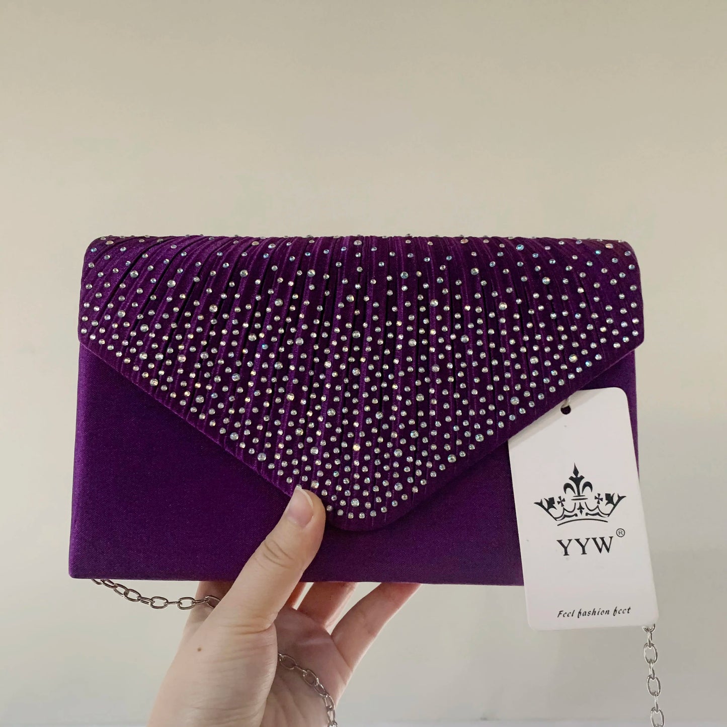 Purple Women Wedding Clutch Handbag Luxury PU Leather Bags Designed Clutch Purse