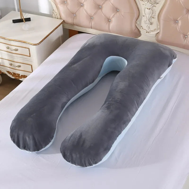 Soft Fleece Pregnant Pillow Gravida U Type Lumbar Pillow Multi Function Side