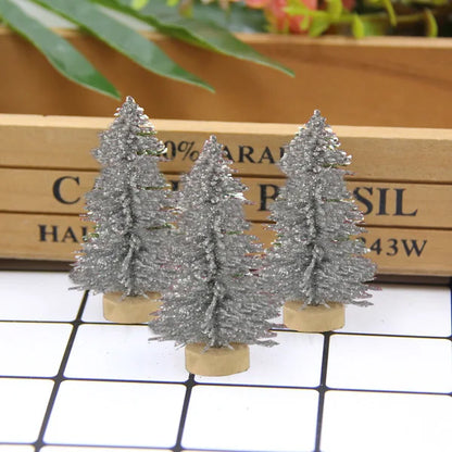 10pcs/Lot 65mm Christmas Trees Small Pine Trees Mini Trees Placed in the Desktop