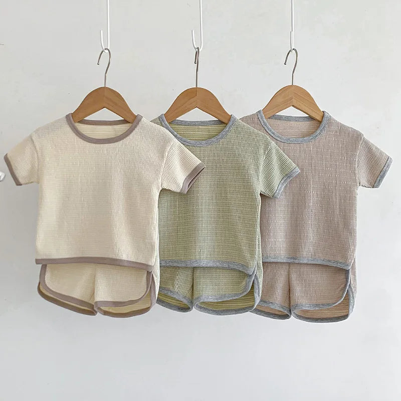 Korean Style Newborn Baby Boys Girls Clothing Suit Short