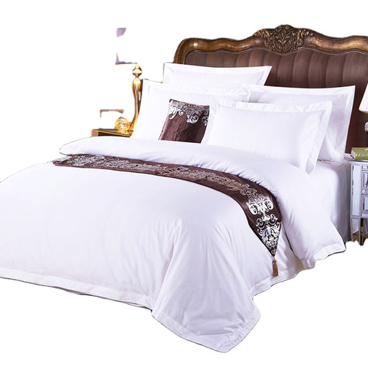 Wholesale Luxury Bedding Set 200TC White Hotel Bed Linen Sets