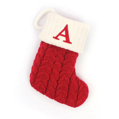 Letters Christmas Stocking New Knitting Christmas Tree Pendant Decorations