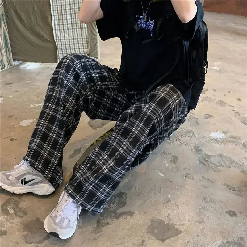 Summer/Winter Plaid Pants Men S-3xl Casual Straight Trousers for Male