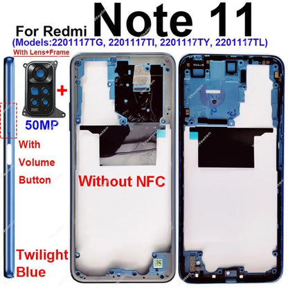 Middle Frame Housing for Xiaomi Redmi Note 11 Note 11S 4G Middle Cover Bezel