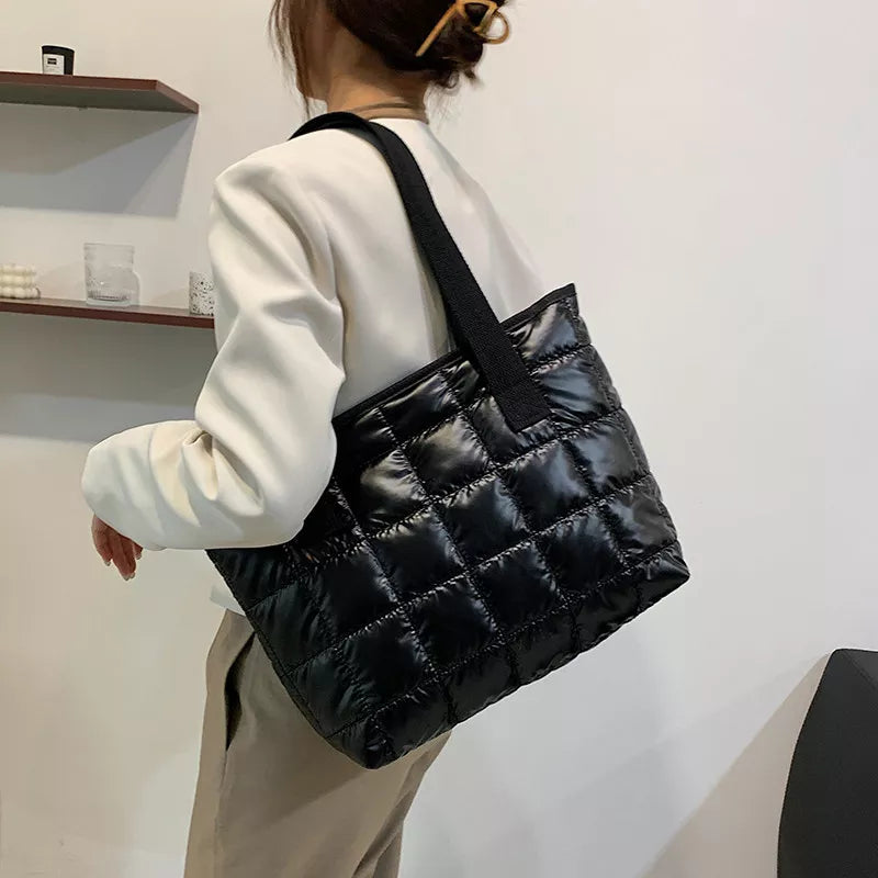 New Fashion Large Tote Padded Handbags Autumn Quilted