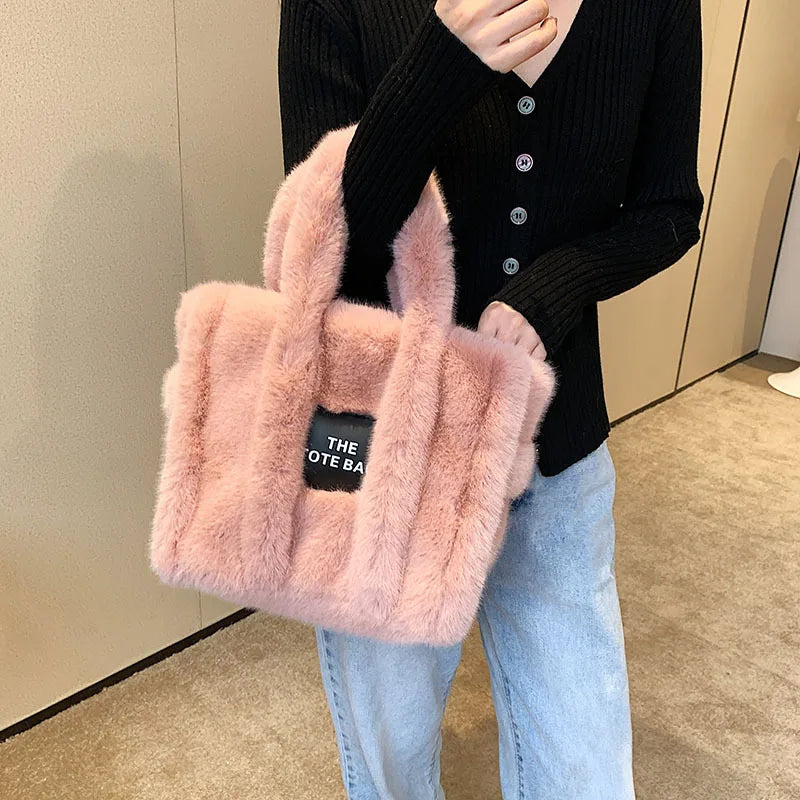 BM9357 Designer Plush the Tote Bags Women Fluffy Tote Bags